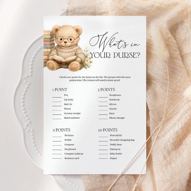 O Que Está no Seu Bolsa Urso Jogo de Chá de Bebê (Criador carregado)