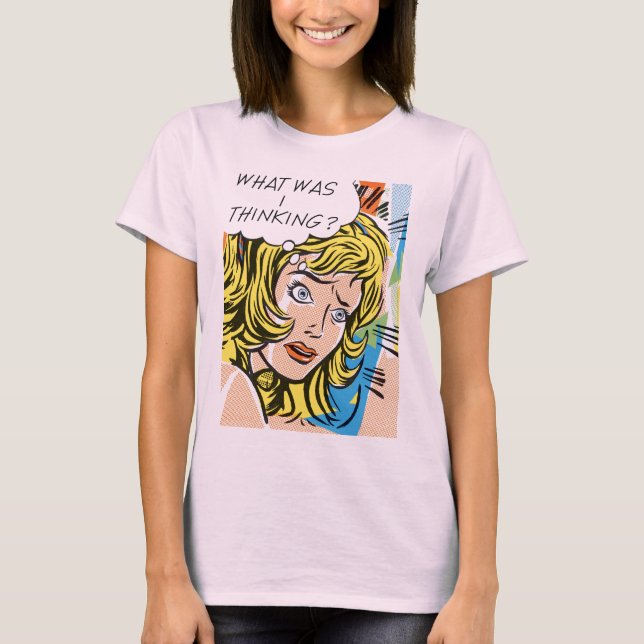 O Que Eu Estava Pensando? Camisa de algodão orgâni (Frente)