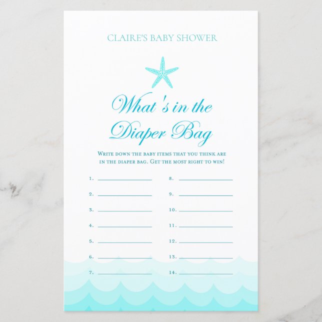 O que há na fralda - Jogo do Chá de fraldas (Frente)