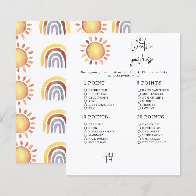 O que há no chá de fraldas da bolsa? (Frente/Verso)