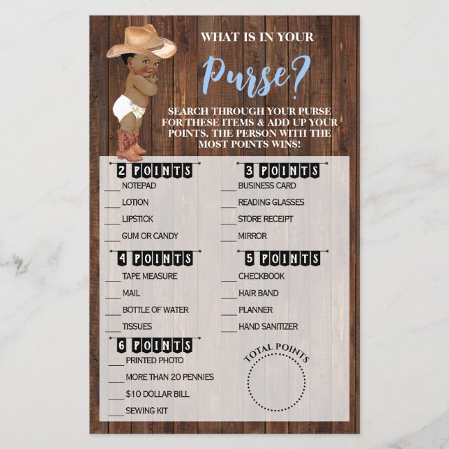 O que há no seu cartão de Chá de cowboy (Frente)