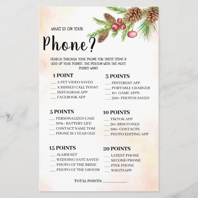 O que há no seu cartão de jogo de Chá de casamento (Frente)