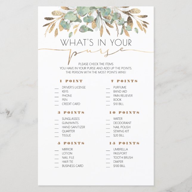 O Que Há No Seu Cartão De Jogo De Chá de fraldas (Frente)