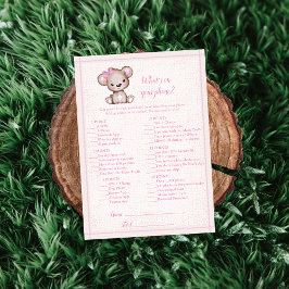 O Que Há No Seu Cartão De Jogo De Urso Castanho Cu