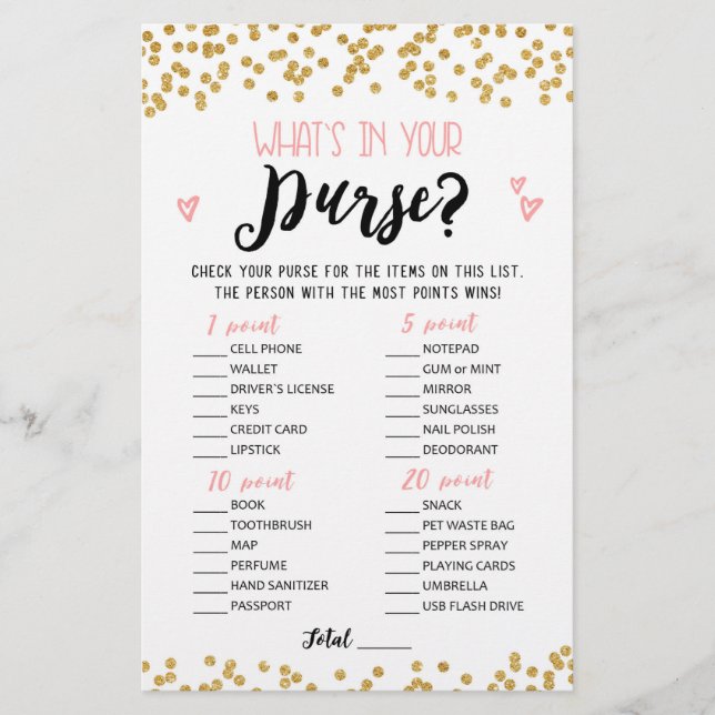 O que há no seu Chá de panela, jogo do Hen Party (Frente)