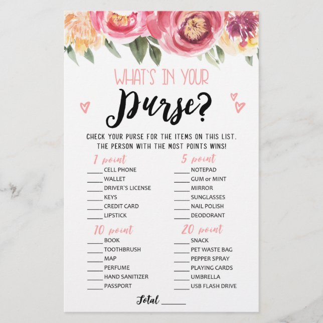 O que há no seu Chá de panela, jogo do Hen Party (Frente)