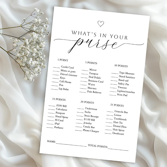 O que há no seu jogo da bolsa | Chá de panela míni (Bridal shower game )