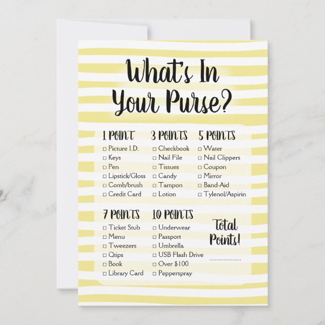 O que há no seu jogo de bolsa Chá branco amarelo (Frente)