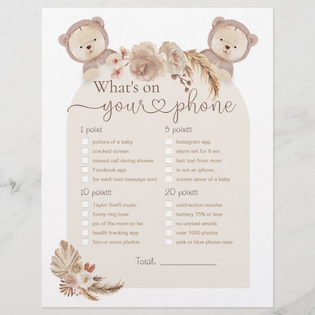 O que há no seu jogo de Chá de fraldas de gêmeos (Frente)