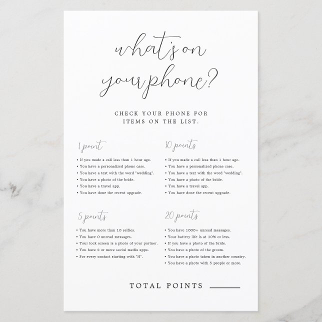 O que há no seu jogo de Chá de panela telefônico (Frente)