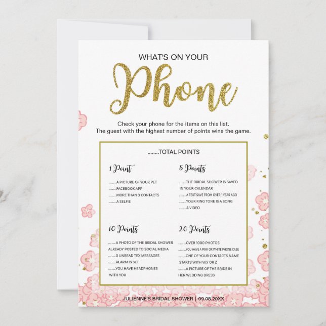 O que há no seu jogo telefônico | Lente rosa e Dou (Frente)