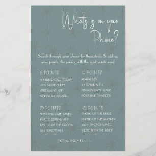 O que há no seu telefone? Folheto do cartão de jog