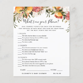 O que há no seu telefone | Jogo Chá de fraldas