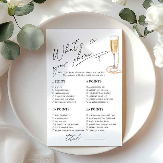 O que há no seu telefone Pearls e jogo Prosecco? (Criador carregado)