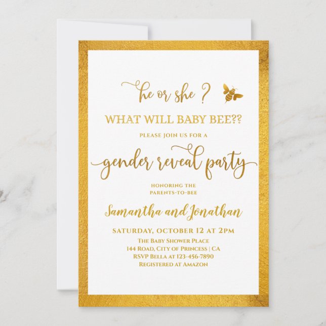 O Que Irá O Gênero Do Bebê Revelar Convite (Frente)