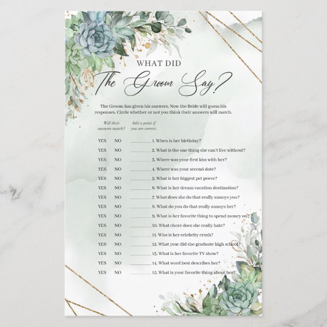 O que o noivo disse? (Frente)