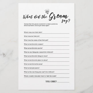 O que o noivo disse jogo para o Chá de panela?