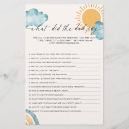 O Que O Papai Disse Cartão De Jogo De Chá De Bebê