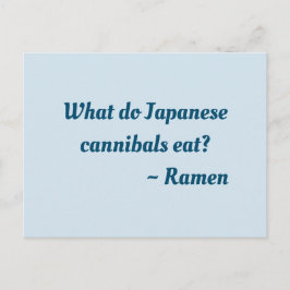 O que os canibais japoneses comem? Cartão postal R