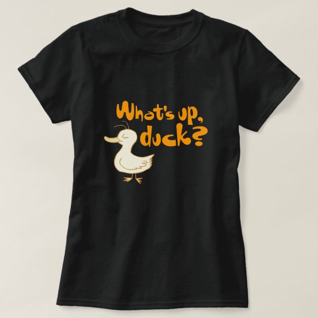 O que se passa, Duck? Camisa Engraçada (Frente do Design)