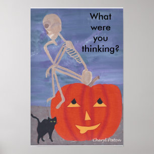 O que você estava pensando pôsteres de Halloween d