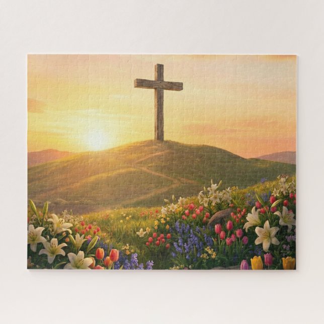 O Quebra-Cabeça da Cruz de Jesus da Páscoa (Horizontal)