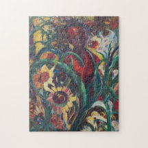 O quebra-cabeça da mulher #1 do girassol