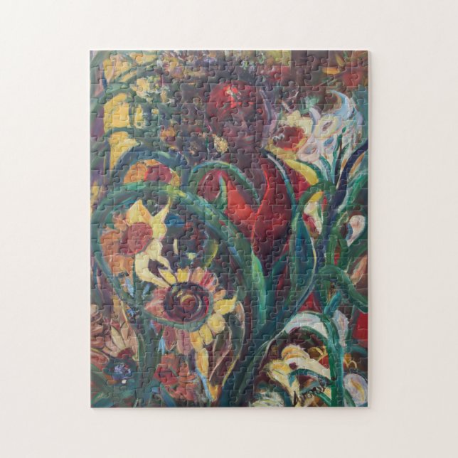 O quebra-cabeça da mulher #1 do girassol (Vertical)