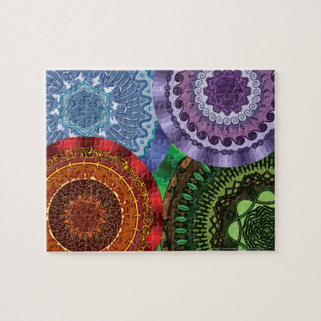 O quebra-cabeça das mandalas dos elementos (Horizontal)