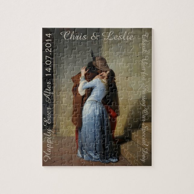 O quebra-cabeça de texto personalizado Bacio / Il  (Vertical)