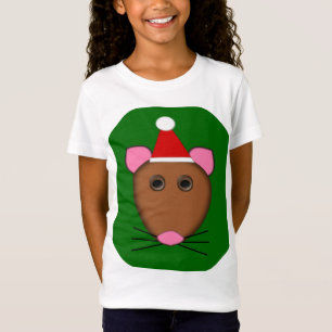 O rato do Feliz Natal caçoa a camisa de T