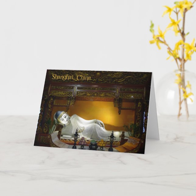 O recente Buda, Xangai, China - cartão (Flor Amarela)