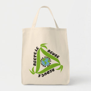 O reciclar, reusar, reduz as bolsas
