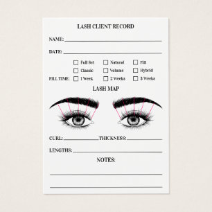 O registro do cliente do Lash estende o branco mod