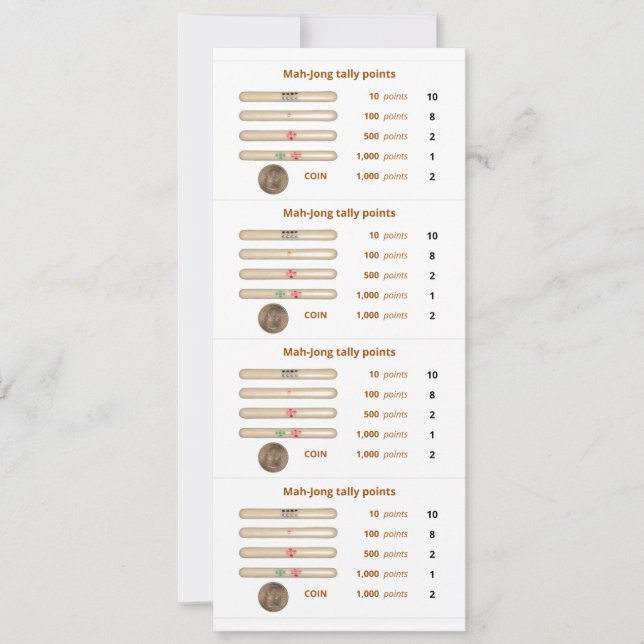 O registro Mah-Jong aponta o cartão - 3 (com (Frente)