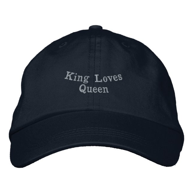O Rei Ama a Rainha Texto Cinza Boné Cor-Navy Casal (Frente)