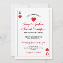 O Rei Rei dos Corações Jogando Cartaz Ace Convite