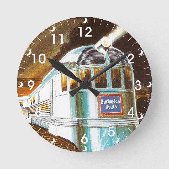 O relógio de parede Pioneer Zephyr 1934 (Frente)