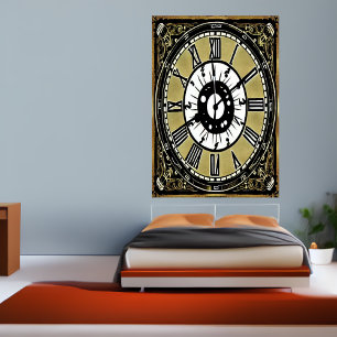O relógio do rico na parede   AI Art Poster