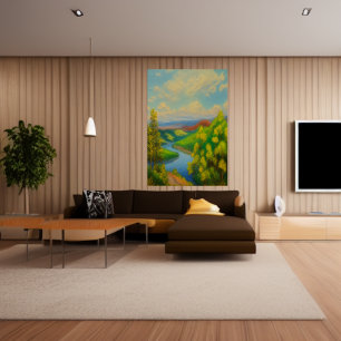 O rio na floresta   AI Art Poster