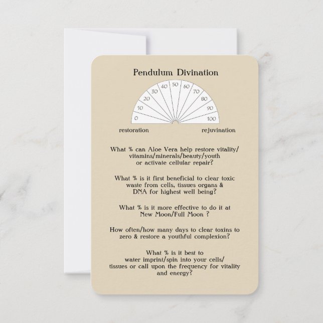 O ritual, a adivinhação & os cartões curas - aloés (Verso)