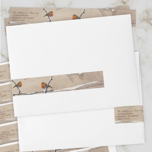 O Robin do Natal do Pássaro Envolve a Etiqueta de  (For bird lovers throughout the Holiday Season and beyond. Just add your details)