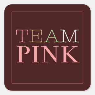 O rosa da equipe para a etiqueta da menina para o