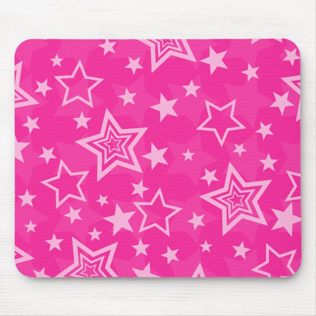 O rosa Stars Mousepad (Frente)