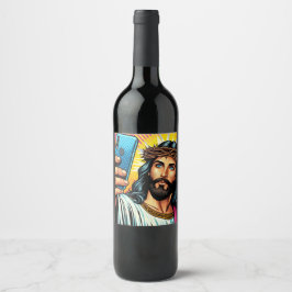 O rótulo da garrafa de vinho de Jesus selfie!