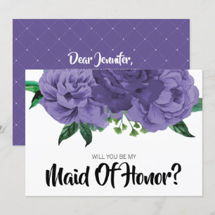 O roxo violeta floral seja meu cartão da madrinha