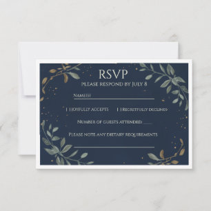 O RSVP do Casamento Navy Gala da Meia-Noite