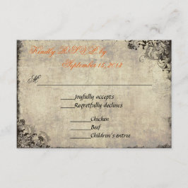 O RSVP do Casamento vintage da Proposta em Laranja