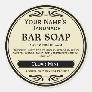 O sabão Handmade do olhar antiquado etiqueta