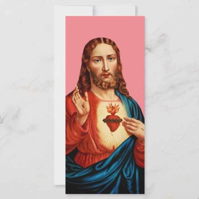 O Sagrado Coração de Jesus Retrato de Arte Fina (Frente)